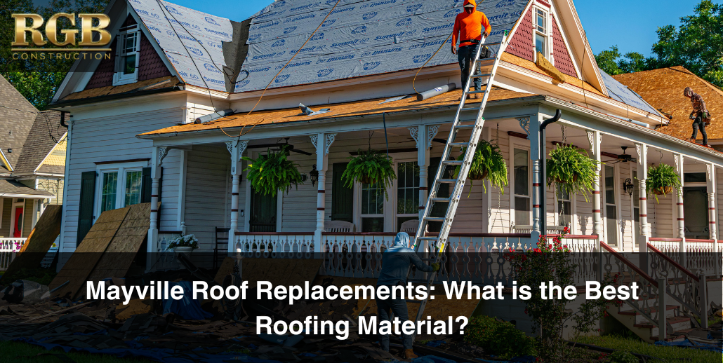 A Mayville roof replacement in action.