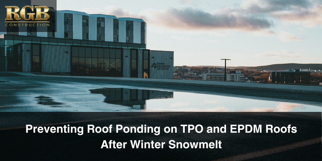 Preventing roof ponding begins with having the proper drainage, which this roof doesn't have.