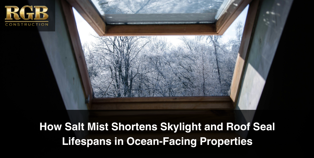 A skylight open to a winter scene. Salt mist is still prevalent during this period.