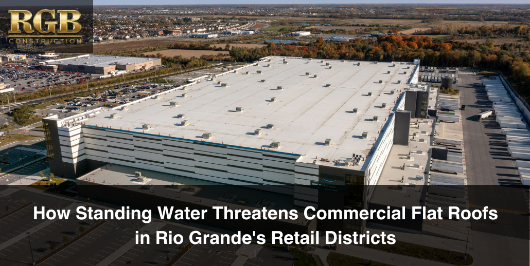 An expansive example of a white commercial roof that could be in trouble should standing water begin to occur