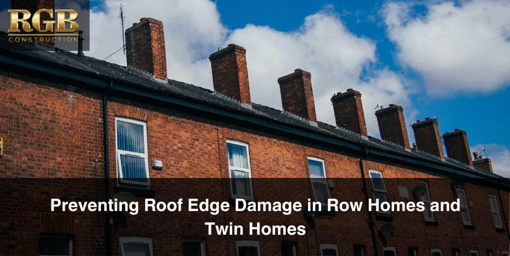 Row homes that currently do not have roof edge damage but will need continued maintenance to keep it that way